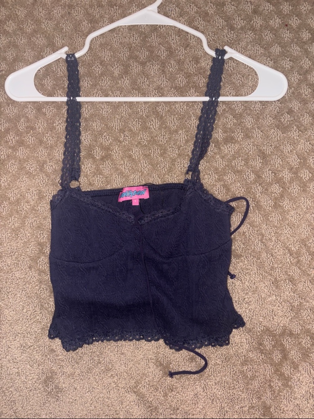 Edikted Black Lace Cami Tank Top